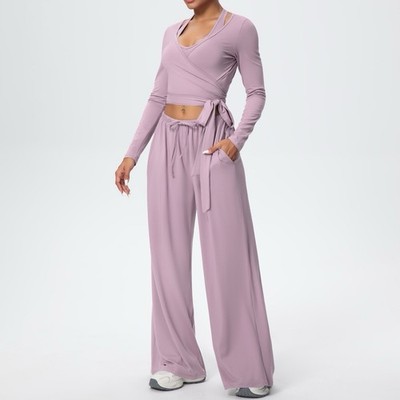Brushed Quick-dry  3 Piece Yoga Set With Camisole, Beautiful Back / Free Size M