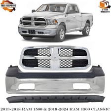 Front Bumper Chrome Kit For 2013-2018 Ram 1500 & 2019-2024 Ram 1500 Classic