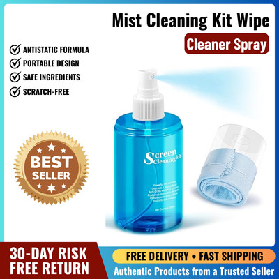 Screen CD Cleaner Solution Spray Compact Disc CD-DVD Cleaning Fluid+Microfiber