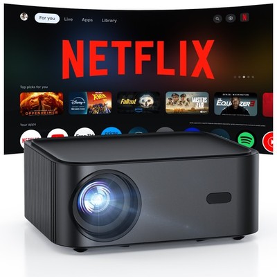 Smart Projector 1500ANSI Netflix Officially Licensed Full HD 4K Wifi Bluetooth