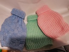 NEW HAND KNITTED DOG JUMPERS FOR A SMALL DOG. 9" length from neck to end