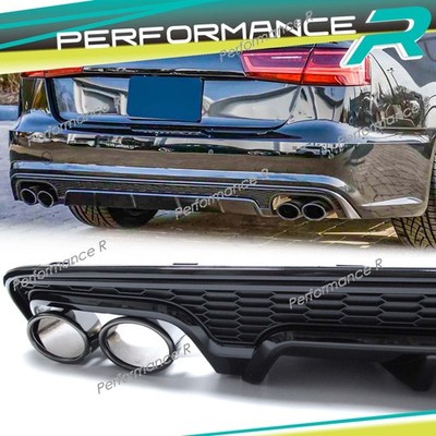 Diffusor Endrohre Schwarz für AUDI A6 C7 4G S Line S6 Limo Avant 15-18 OHNE ABE