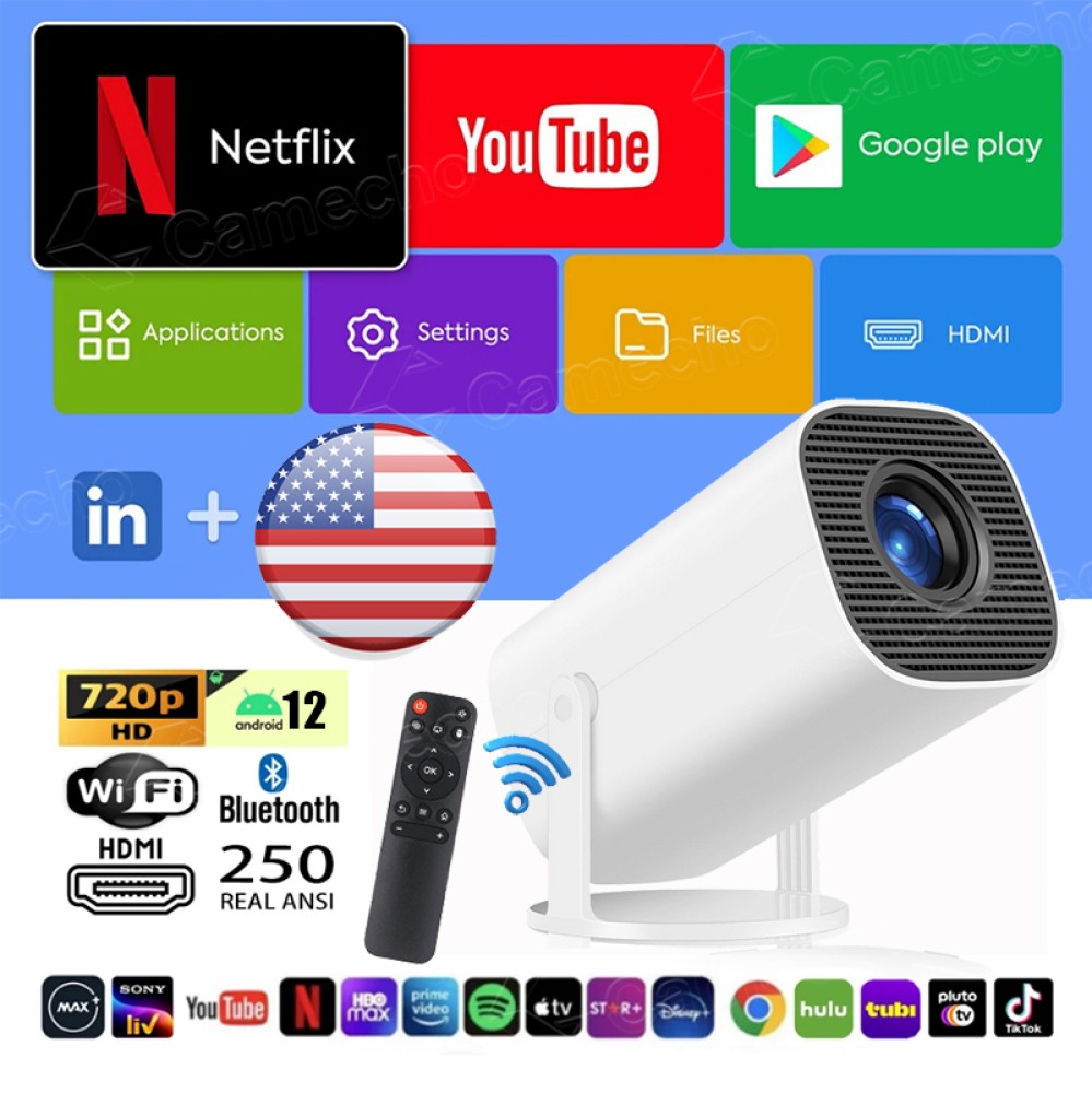 5G 4K Projector Smart HD LED WiFi Bluetooth HDMI Android Office Home Theater
