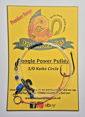 Dongle Power Pulley Meeresangeln Rigs 4er Pack Koike Circle Haken IMP2 Strand UK