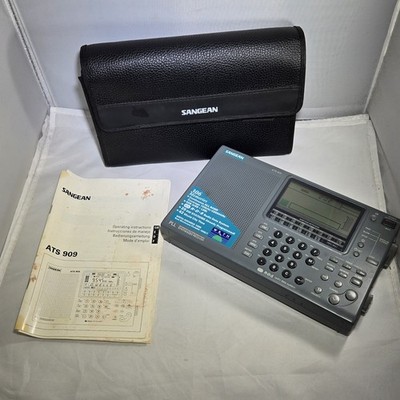 Sangean ATS-909 Shortwave Radio Gray AM/FM/MW/SW   Tested Working W/Case