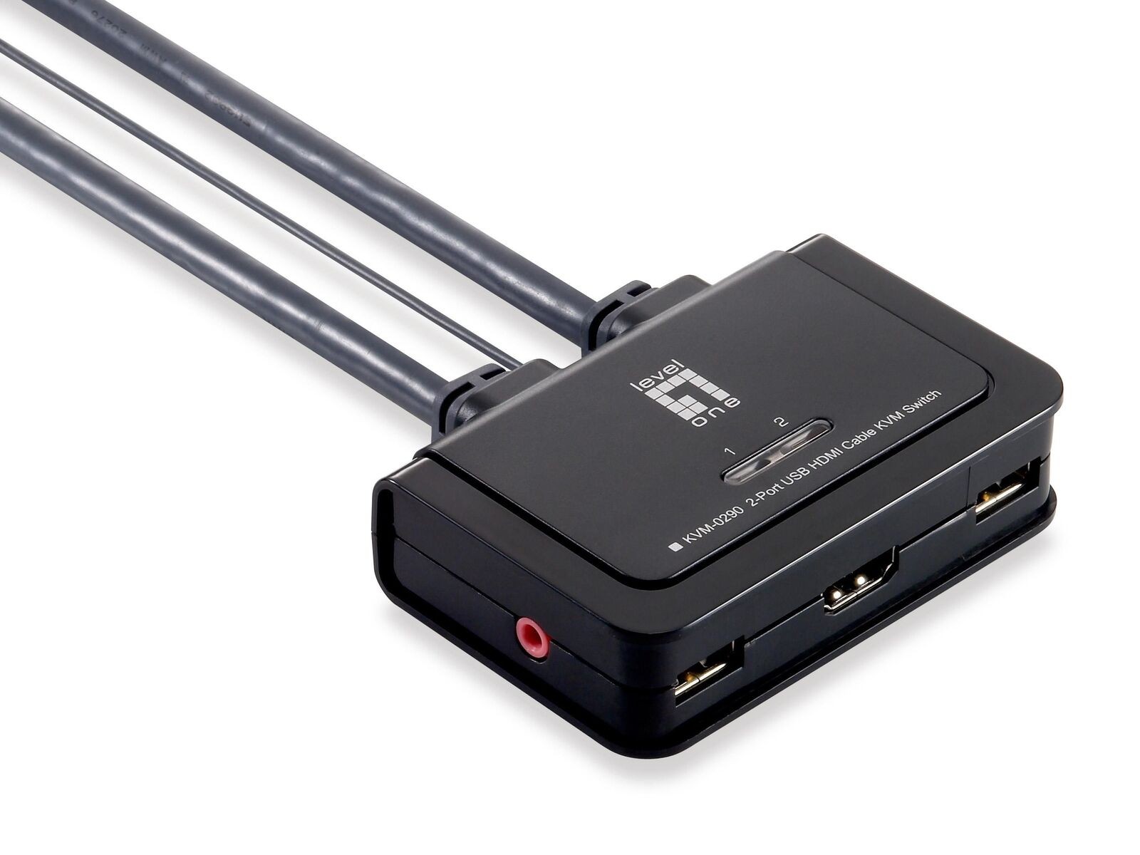 LevelOne KVM-0290 Switcher 2 Porte HDMI - Setup Pulito e Veloce - 2