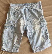Used-Good Jordan Craig Legacy Edition Men's Light Blue Cargo Shorts Pockets 32
