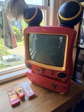 Rare Vintage Disney Mickey Mouse CRT TV  Matching DVD Player Set 2003 