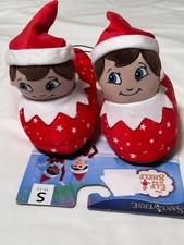 Elf on the Shelf Christmas Slippers Size Small 11-12 Youth Red Grip Bottom NEW