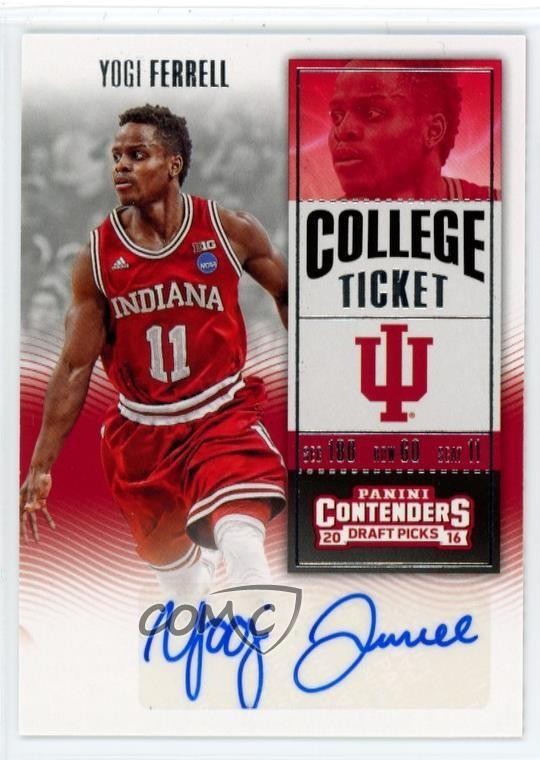 2016 Contenders Draft Picks College Ticket Yogi Ferrell #168 Rookie Auto RC 1b03