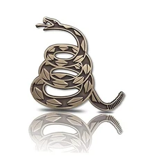 Dont Tread on Me Metal Car Sticker, Gadsden Flag Auto Emblem, 3D Snake Bronze