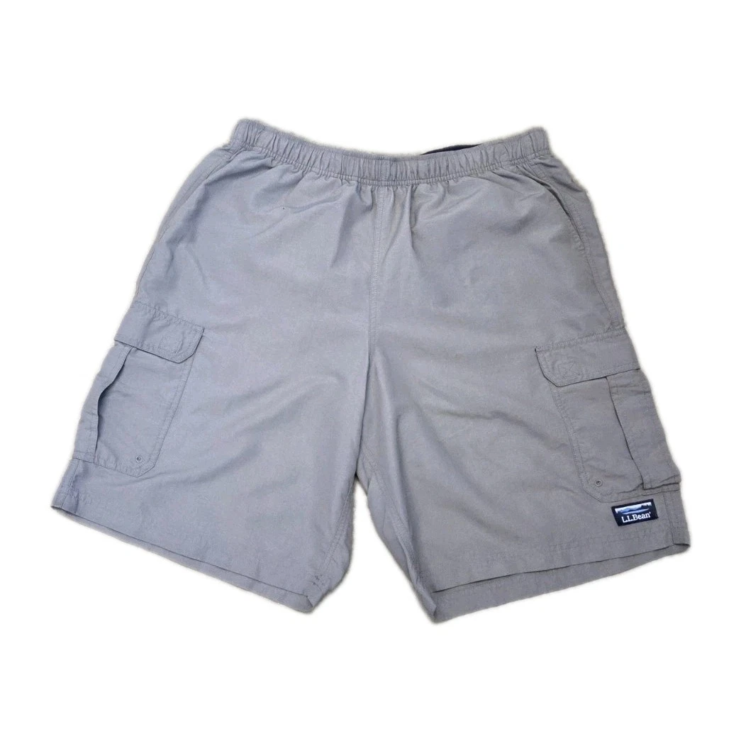LL Bean Swim Shorts Trunks Men's Large Beige Nylon Lined Quick Dry Hiking 503785