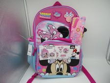 Mochila completa de 16" rosa Minnie Mouse 6 piezas con bolsa de almuerzo botella de agua