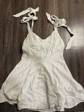 White ASOS mini dress with adjustable straps and tie-up detail #minidress