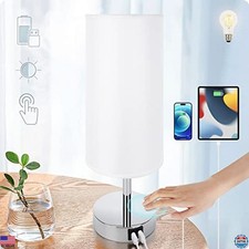 Yarra-Decor Touch Control Bedside Lamp with USB Port - 3-Way Dimmable Light