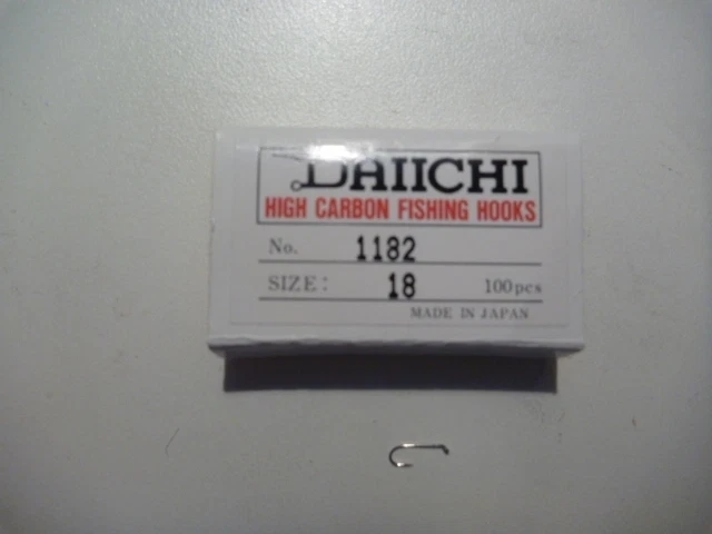 DAIICHI 1182 Crystal Finish Dry Fly Hook 100ct box- Invisible hooks fly  tying