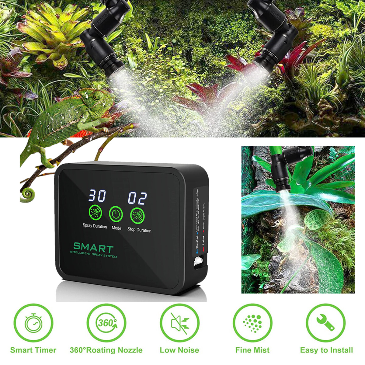 Reptile Reptile Terrariums Humidifier Mister Fogger Automatic Timer ...
