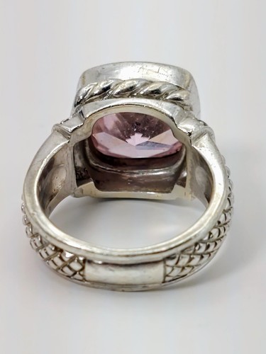 Vintage Ripka Sterling Pink CZ & Diamond Ring JRTWO - Picture 4 of 9
