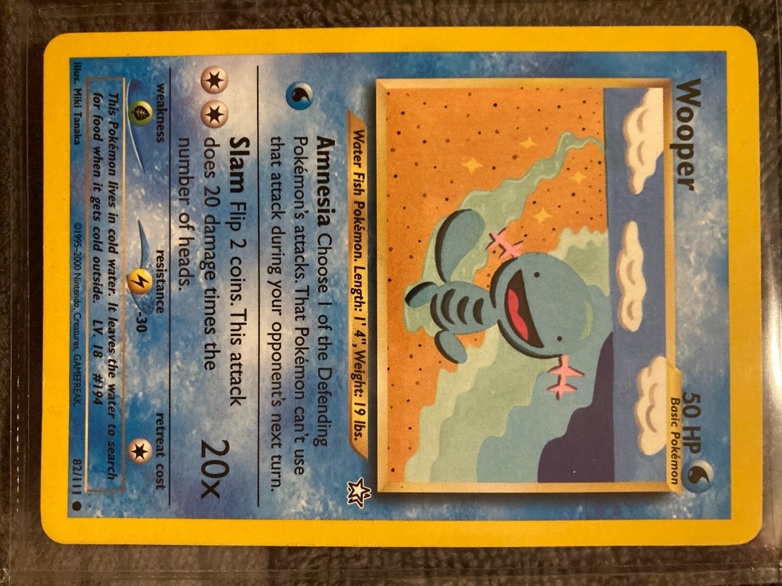 Wooper Pokemon TCG (Neo Genesis 82/111) Ungraded, Lightly Played