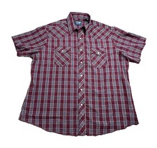 Wrangler Vintage Men's Multicolor Plaid Short Sleeve Pearl Snap Size 2XL Western