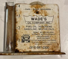 Vintage Wades Oil Company Inc Rain Gauge  Fuel Oil - Rusty Gold —Greensboro, NC