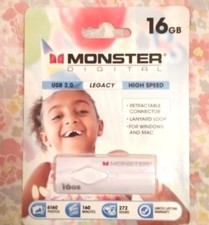Monster Digital 16GB USB 2.0 High Speed Flash Drive for Windows  Mac New