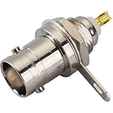 BNC Jack with Female Basket in Bulkhead RF Connector Panel Mount with Nut and S