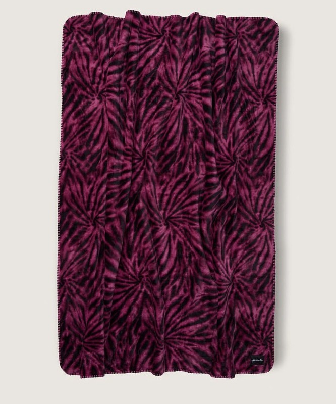 VICTORIA’S SECRET (“PINK”) SHERPA BLANKET IN PINK & BLACK NWTG