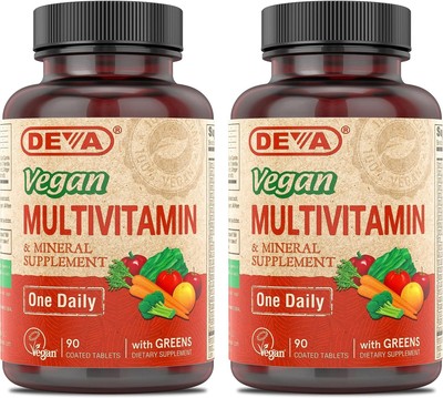 DEVA Vegan Multivitamin & Mineral Supplement - Vegan Formula with Green Whole...