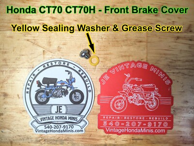 #ad #ad Wheel Front Brake Cover Yellow Washer amp; Grease Screw Kit Honda CT70 CT70H $5.75