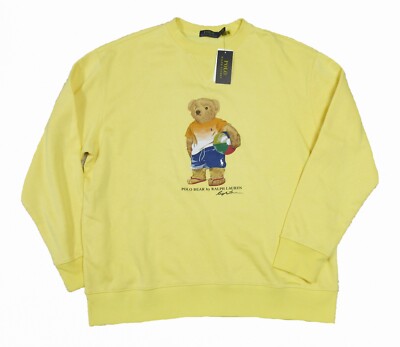 Polo Ralph Lauren Big & Tall Men's Yellow Polo Bear Graphic Fleece