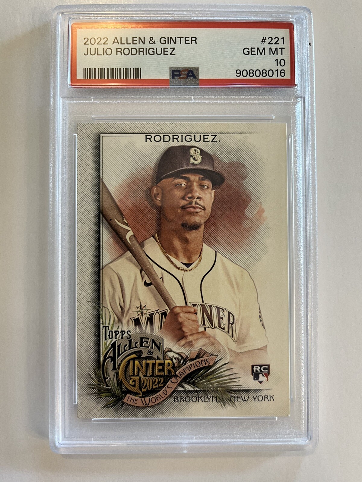 2022 Topps Allen & Ginter Julio Rodriguez RC PSA 10 Gem Mint #221 Mariners