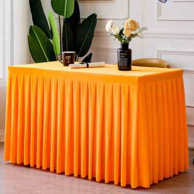 1Pc Tablecloth Rectangular Conference Table Cover Skirt for Party Desk Decora
