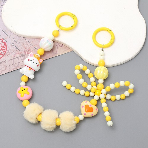 Bow Lucky Cat Beaded Mobile Phone Chain Anti-Lost Phone Lanyard Pendant Keychain - 第 9/17 張圖片