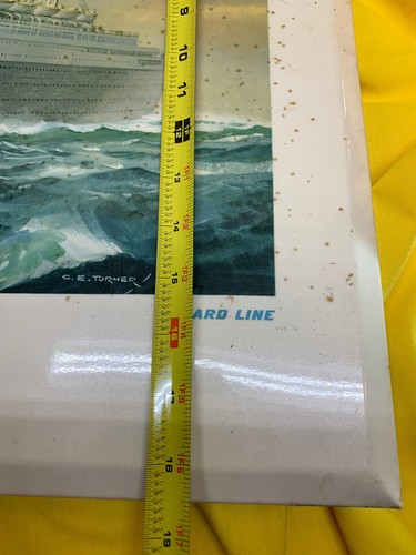Queen Mary (Cunard) C.E. Turner Travel Agency Ocean liner Cruise Poster On Metal - Picture 11 of 12