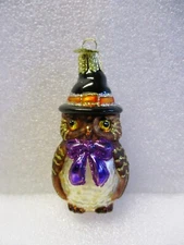 Merck Family's Old World Christmas Blown Glass Thanksgiving Owl Ornament