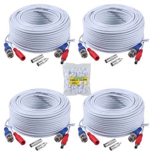 SANNCE 4x 100ft Video Power Cable BNC RCA Wire for Security Camera System XCL038 - Picture 2 of 8