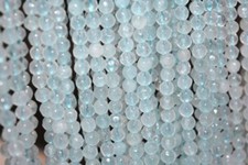 Natural 4mm Faceted Light Blue Aquamarine Round Gemstone Loose Beads 15" AAA