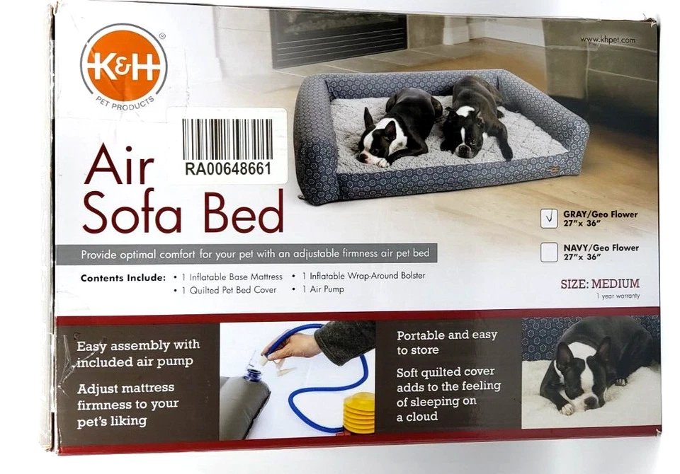 Sofá inflable cama para perros K&H Pet Products colchón de aire ligero cama para mascotas... Foto 2 de 4