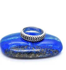 DAVID YURMAN 925 STERLING SILVER BLACK DIAMOND BAND RING