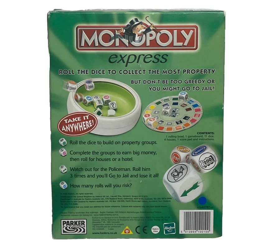 Traditional MONOPOLY Express Mini Travel Board Dice Game By Parker 2005 RARE - Image 2 of 4