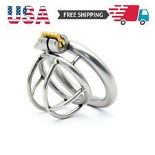 Men Stainless Steel Metal Male Chastity Device Super Small Short Cage Ring Lock