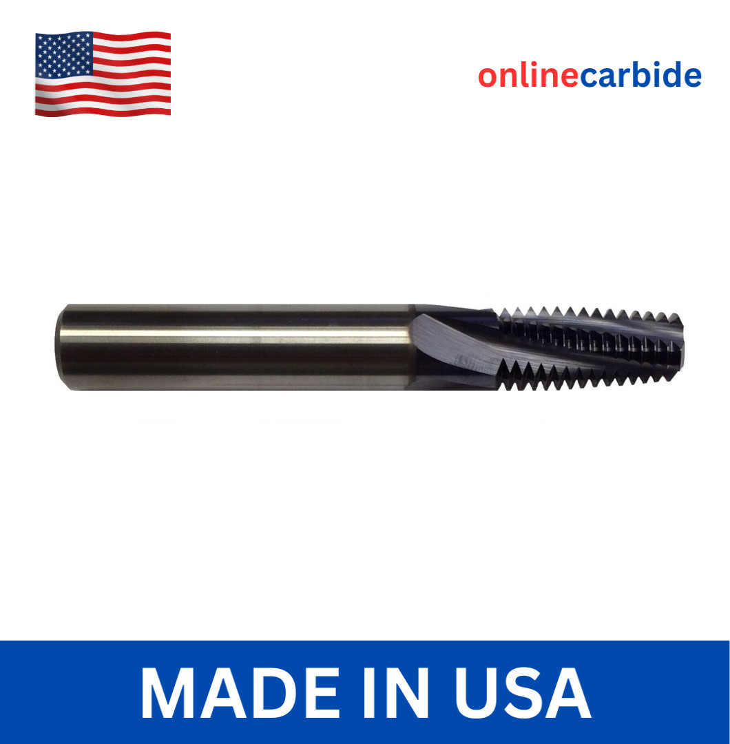 1/4-18 NPT Solid Carbide Thread Mill - TiAlN Coated - Full Form USA Made