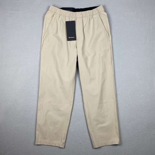 Lululemon ABC Warpstreme Pull-On Pant Tan Brown Men's Size Medium Short Inseam!