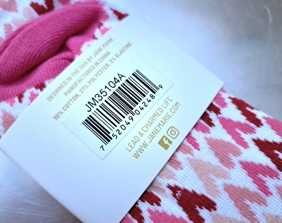 Носки женские Valentine от Jane Marie розовые/красные один размер - Изображение 3 из 4