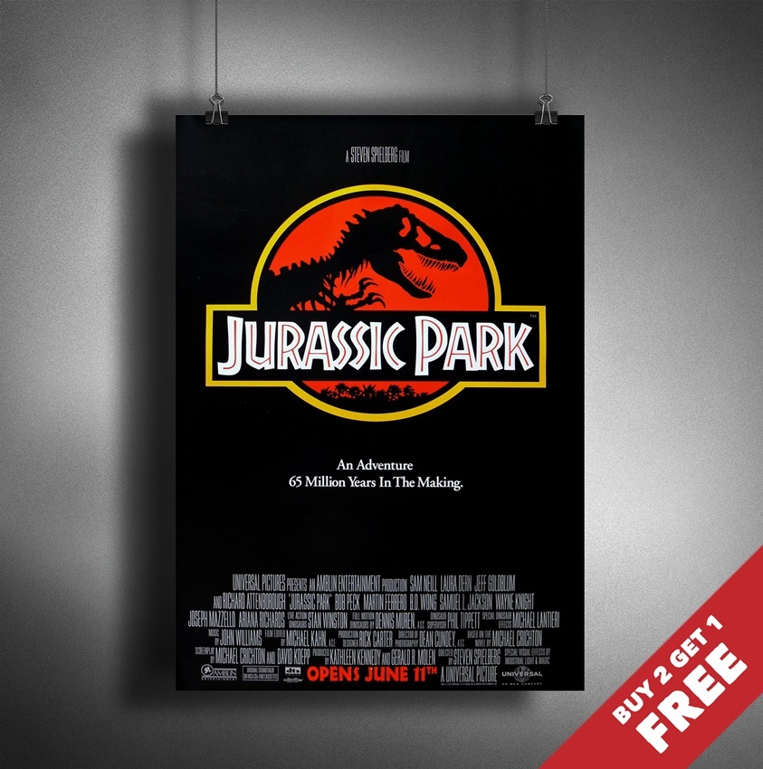 PÓSTER DE PELÍCULA JURASSIC PARK SERIE 1 1993 * A3 A4 * Impresión de película clásica vintage