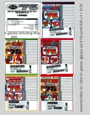 Fast games 126ct 5 titles  - Collectible break-open Pull Tab ticket game 5 games