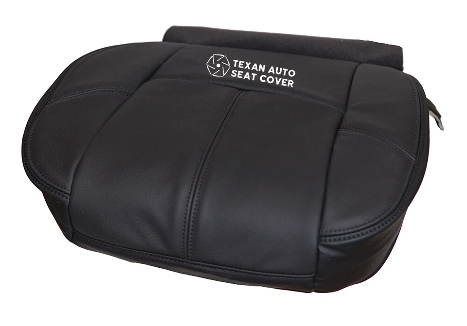 2010 2011 2012 GMC Sierra 2500 3500 SLE SLT Driver Bottom Vinyl Seat Cover Black - Image 3 of 4
