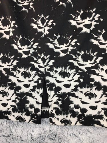 ALFANI SIZE XL WOMENS BLACK WHITE ELASTIC WAIST SKIRT STRETCH LINED KNEE LENGTH - Picture 7 of 10