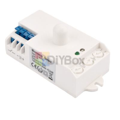 DC12-24V 5.8GHz Microwave Radar Sensor Body Motion HF Detector Light Switch 360°